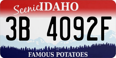 ID license plate 3B4092F