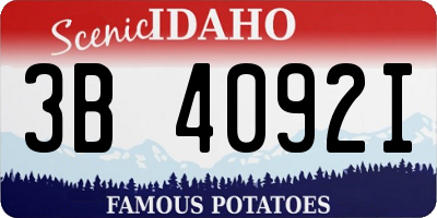 ID license plate 3B4092I