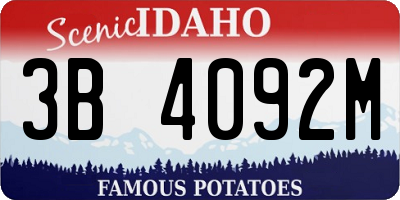ID license plate 3B4092M