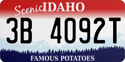 ID license plate 3B4092T