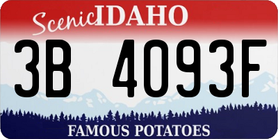 ID license plate 3B4093F