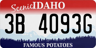 ID license plate 3B4093G