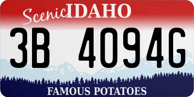ID license plate 3B4094G
