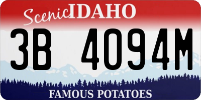 ID license plate 3B4094M