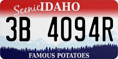 ID license plate 3B4094R