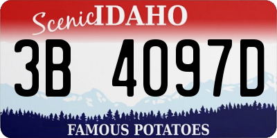ID license plate 3B4097D