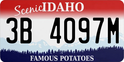 ID license plate 3B4097M