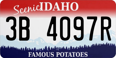 ID license plate 3B4097R
