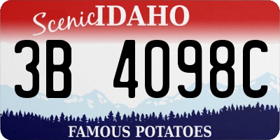 ID license plate 3B4098C
