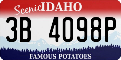 ID license plate 3B4098P
