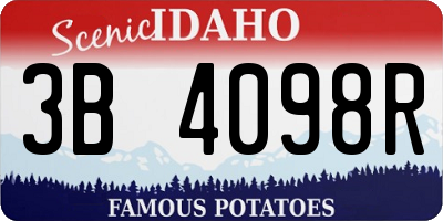 ID license plate 3B4098R