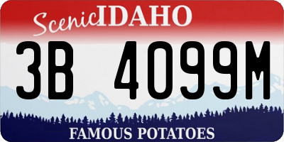 ID license plate 3B4099M