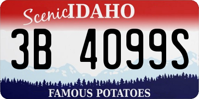 ID license plate 3B4099S