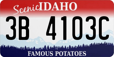 ID license plate 3B4103C