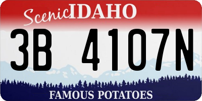 ID license plate 3B4107N
