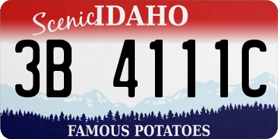 ID license plate 3B4111C