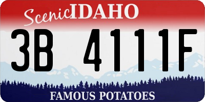 ID license plate 3B4111F