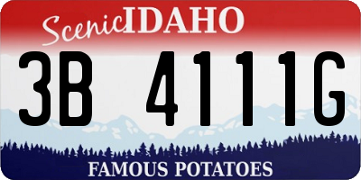 ID license plate 3B4111G