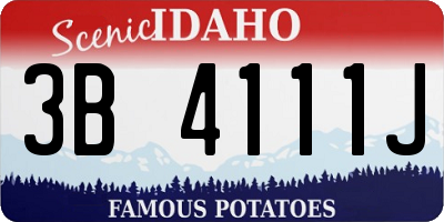 ID license plate 3B4111J