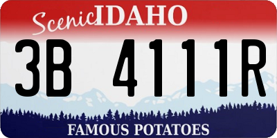 ID license plate 3B4111R
