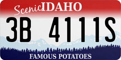 ID license plate 3B4111S