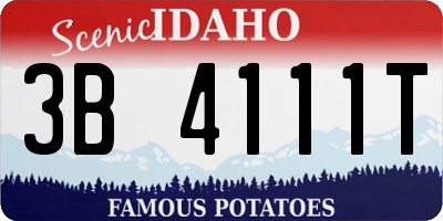 ID license plate 3B4111T