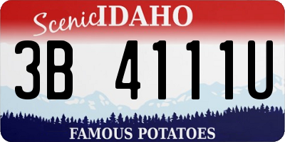 ID license plate 3B4111U