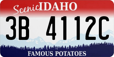 ID license plate 3B4112C