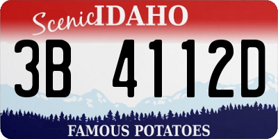 ID license plate 3B4112D