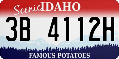 ID license plate 3B4112H
