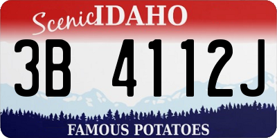 ID license plate 3B4112J