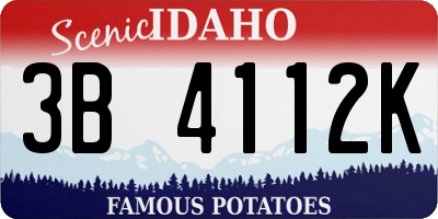 ID license plate 3B4112K