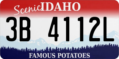 ID license plate 3B4112L