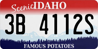 ID license plate 3B4112S