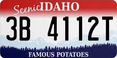 ID license plate 3B4112T