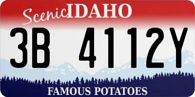 ID license plate 3B4112Y