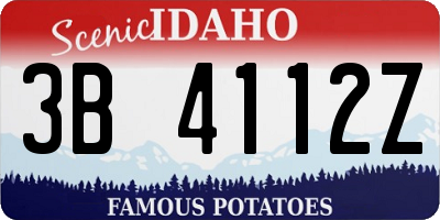 ID license plate 3B4112Z