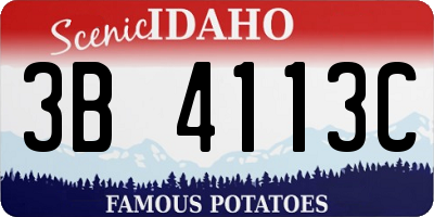 ID license plate 3B4113C