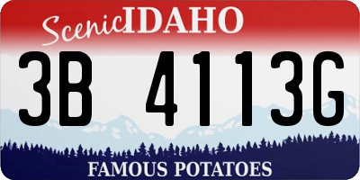 ID license plate 3B4113G