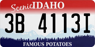 ID license plate 3B4113I