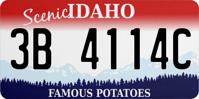 ID license plate 3B4114C
