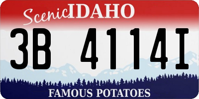 ID license plate 3B4114I