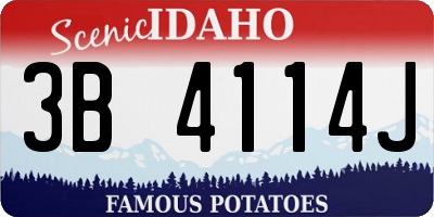 ID license plate 3B4114J