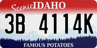 ID license plate 3B4114K
