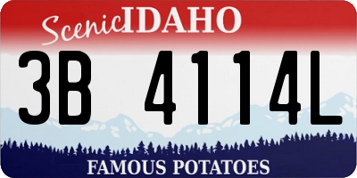 ID license plate 3B4114L