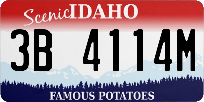 ID license plate 3B4114M