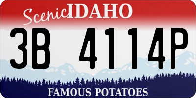 ID license plate 3B4114P