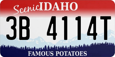 ID license plate 3B4114T