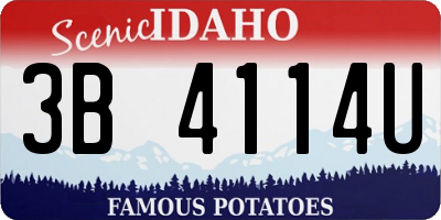 ID license plate 3B4114U