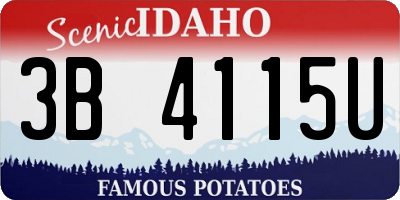 ID license plate 3B4115U